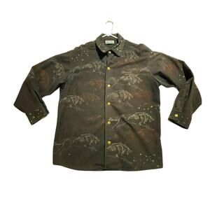 Blue Rose Handmade Shacket One Size Wolf Star Shirt Jacket Artisan Western EUC